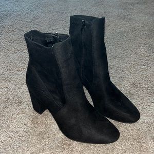 Black heeled booties
